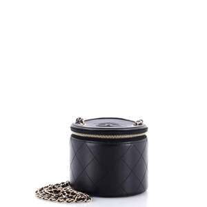 Chanel Cc Round Vanity Case With Chain #206809C17B